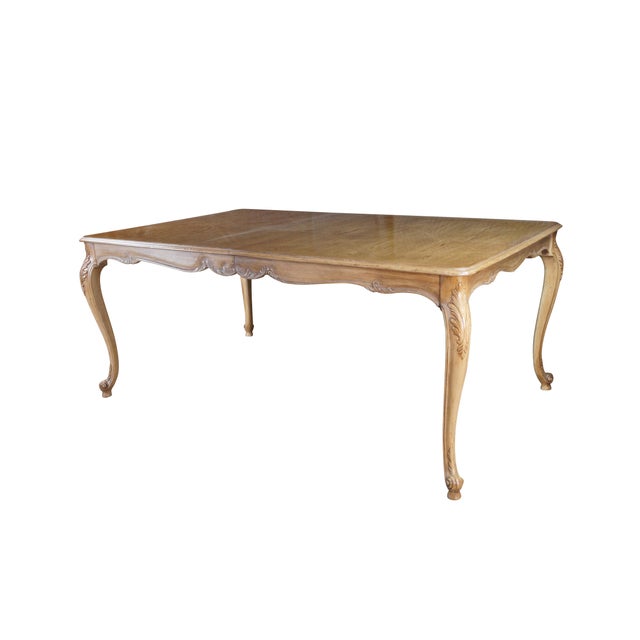 French Provincial 1980s Drexel Heritage French Provincial Oak Parquetry Avalon Extendable Dining Table For Sale - Image 3 of 16