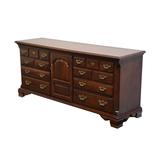 Traditional Thomasville Furniture Collector's Cherry Traditional Style 72" Triple Door Dresser For Sale - Image 3 of 15