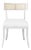 Matthew Izzo Home - Britta Matte White Lacquer, Upholstered White Linen and Natural Cane Back Klismos Dining Chair For Sale