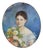 Oval Portrait of a Young Girl with Flowers, 1800s, Pastel Artwork For Sale