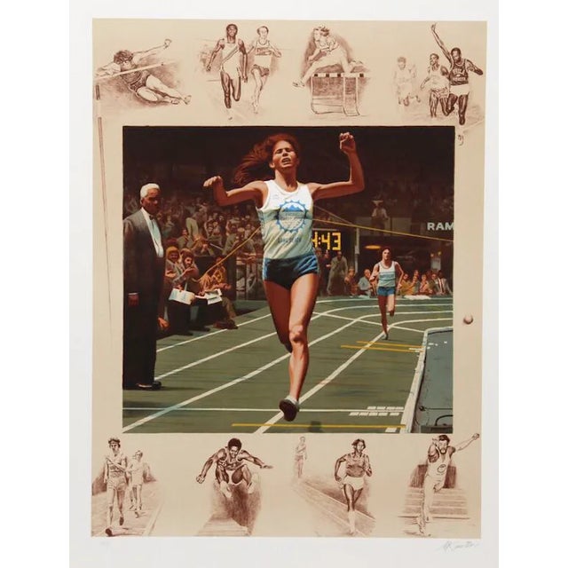 Morton Kunstler, "Usa Indoor Track," Lithograph For Sale