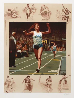 Morton Kunstler, "Usa Indoor Track," Lithograph