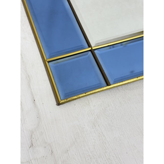 Italian Arched Wall Mirror with Blue Glass Frame in the style of Cristal Arte, 1970 For Sale - Image 9 of 12