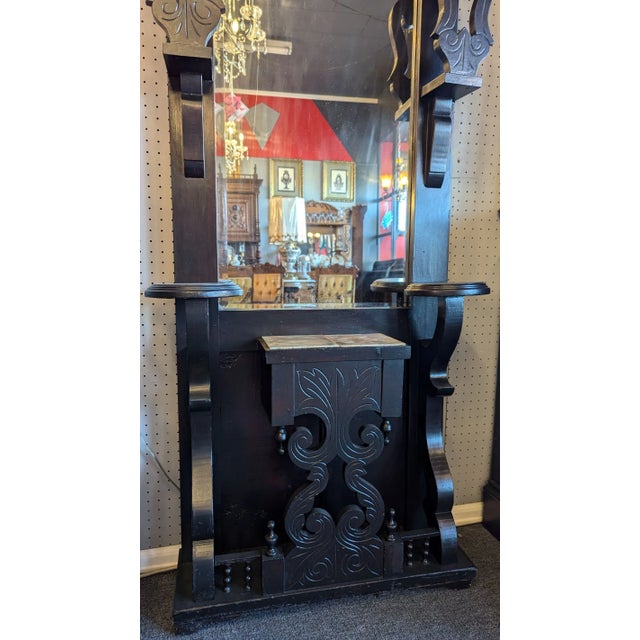 Victorian Mid 19th Century Ebonized Victorian Pier Mirror For Sale - Image 3 of 11