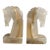 Pair of Vintage White Onyx Horse Head Bookends, Late 20th Century For Sale