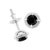 Haus of Brilliance .925 Sterling Silver 1 cttw Treated Black Diamond Modern 4-Prong Solitaire Milgrain Stud Earrings (Black Color, I1-I2 Clarity) For Sale - Image 4 of 6