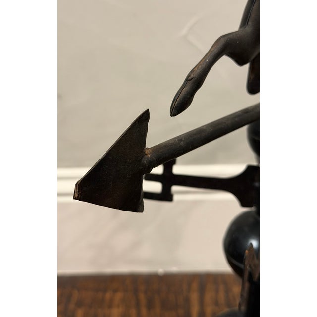 Vintage Full-Bodied Running Horse Weathervane on Painted Wood Display Base For Sale - Image 9 of 18