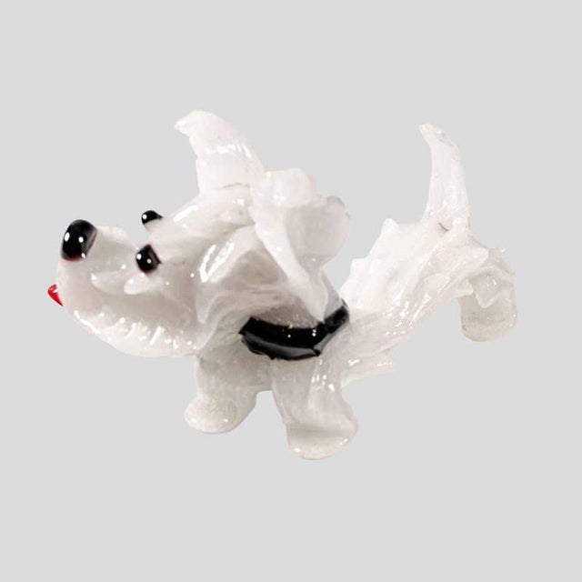 Vintage White Murano Glass Scottish Terrier Dog Figurine from Barovier & Toso, 1930s For Sale - Image 11 of 11