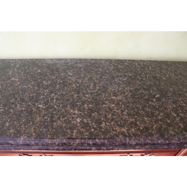 Late 20th Century Bau Furniture French Louis XV Style Burl Wood & Marble Top Buffet Server For Sale - Image 16 of 16