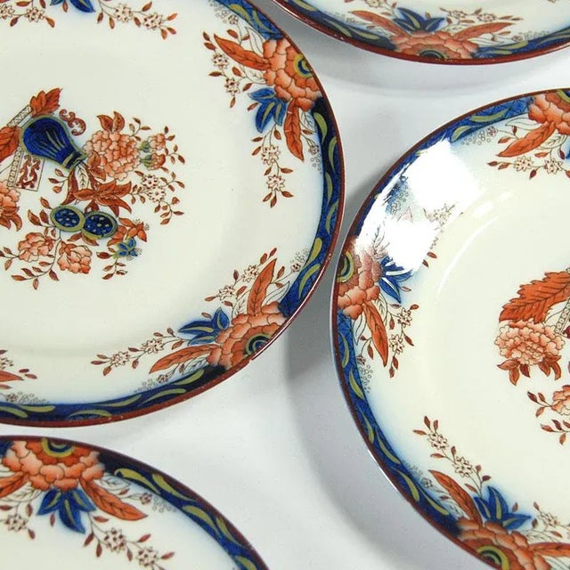 Antique Perian Dessert Plates from Petrus Regout, Set of 6 For Sale - Image 3 of 8