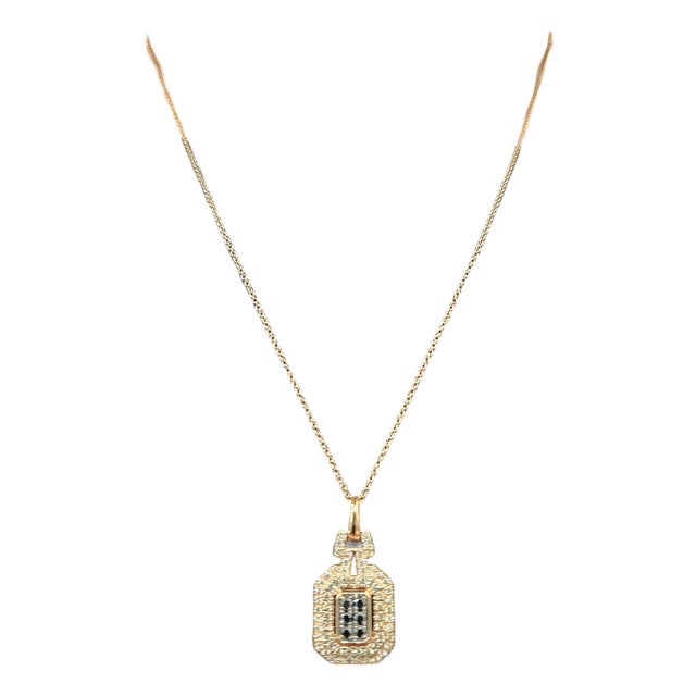 0.90 Ct Le Vian Emerald Shaped Tri-Color Multi-Diamond Doorknocker Pendant For Sale