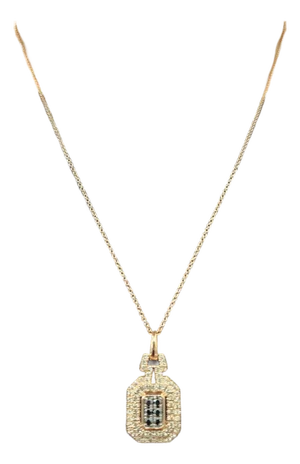 0.90 Ct Le Vian Emerald Shaped Tri-Color Multi-Diamond Doorknocker Pendant