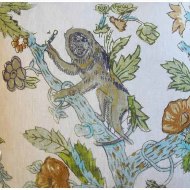 Lewis & Wood Wild Thing Monkey Feather/Down Pillow 21" Square For Sale - Image 4 of 7