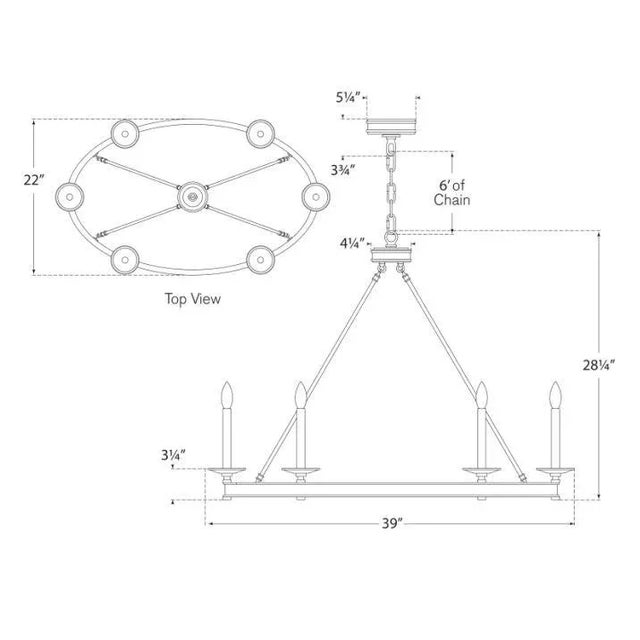 Modern Chapman & Myers for Visual Comfort Signature Launceton Large Oval Chandelier in Polished Nickel For Sale - Image 3 of 3