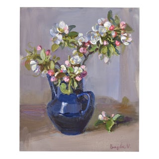 Valery Bayda, Apple Blossoms, 2025, Oil on Canvas & Cardboard For Sale