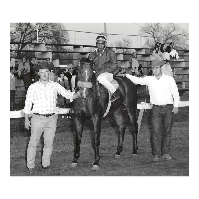 1960s African American Jockey Horse Race Photograph For Sale