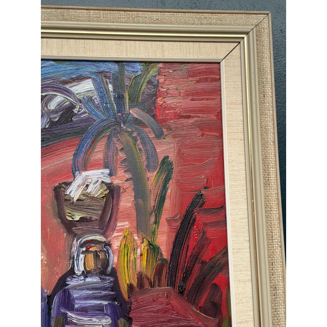 Eric Lo, Villagers, 1950s, Oil on Canvas, Framed For Sale - Image 4 of 11