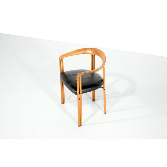 Black Ulna Wooden Armchair by Franco Poli for Bernini, Italy, 1986 For Sale - Image 8 of 18