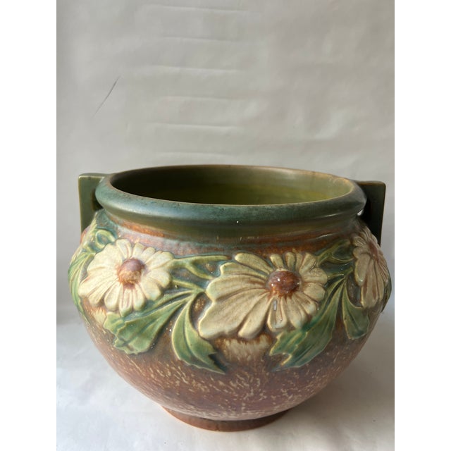 Vintgae Roseville Dahlrose 1920s Vintage Pottery Jardiniere Planter For Sale In Washington DC - Image 6 of 13