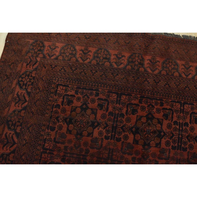 Turkmen Rug 6’7” X 9’6” Red Wool Tribal Hand-Knotted Oriental Carpet For Sale In Philadelphia - Image 6 of 13