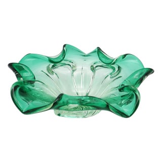 Vintage Murano Organic Art Glass Bowl, 1960s For Sale