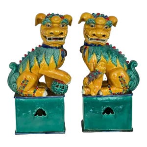 Large Chinese Foo Dogs a Pair