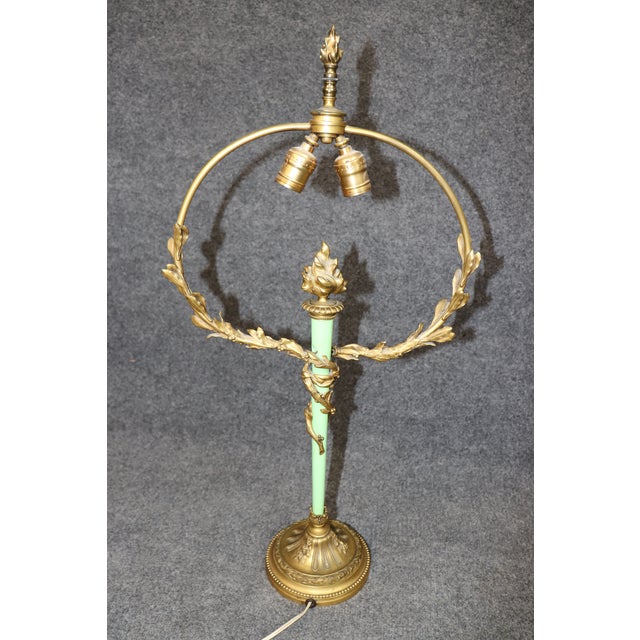 1910s French Bronze Ormolu Bronze Mounted Bronze Table Lamp For Sale - Image 10 of 12
