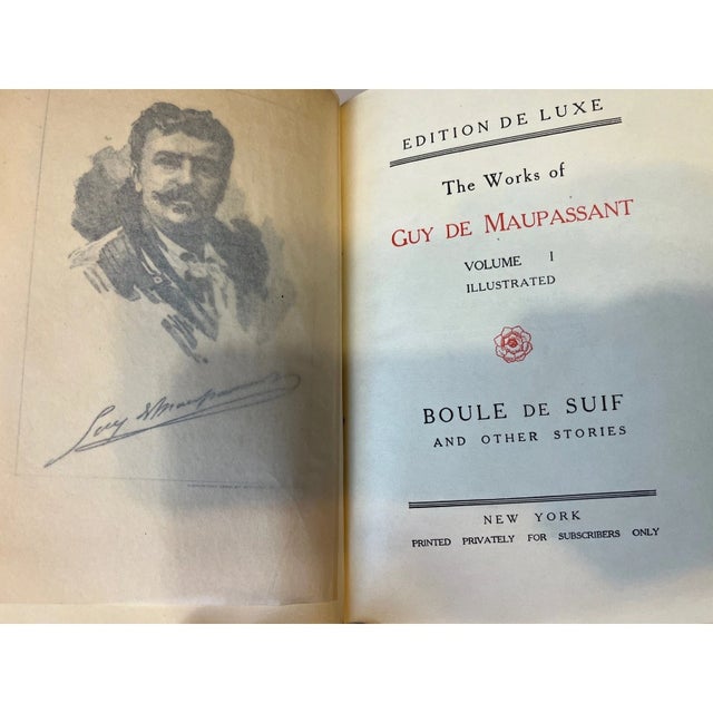 Animal Skin 1909 Guy de Maupassant Works Edition De Luxe 10 Volt Limited Numbered Leather - Set of 10 For Sale - Image 7 of 8