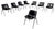 Italian Modern Black Plastic Chairs Modus SM 203 attributed to Borsani for Tecno, 1980s, Set of 8 For Sale