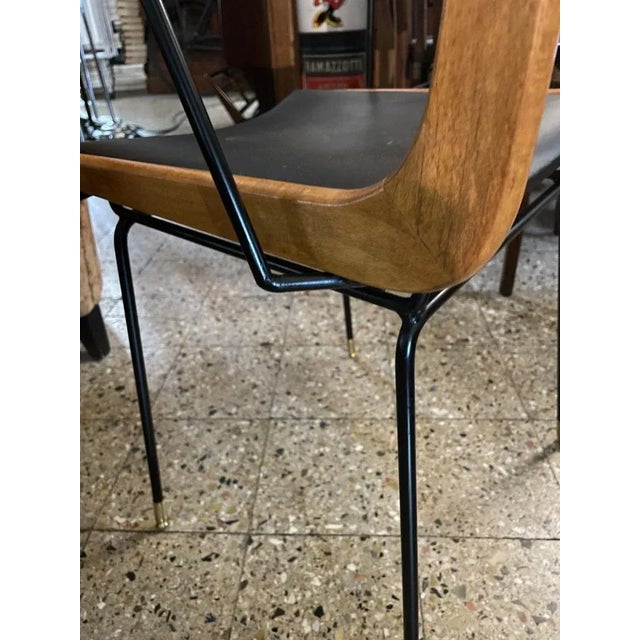 Wood Boomerang Armchair attributed to Carlo De Carli For Sale - Image 7 of 9