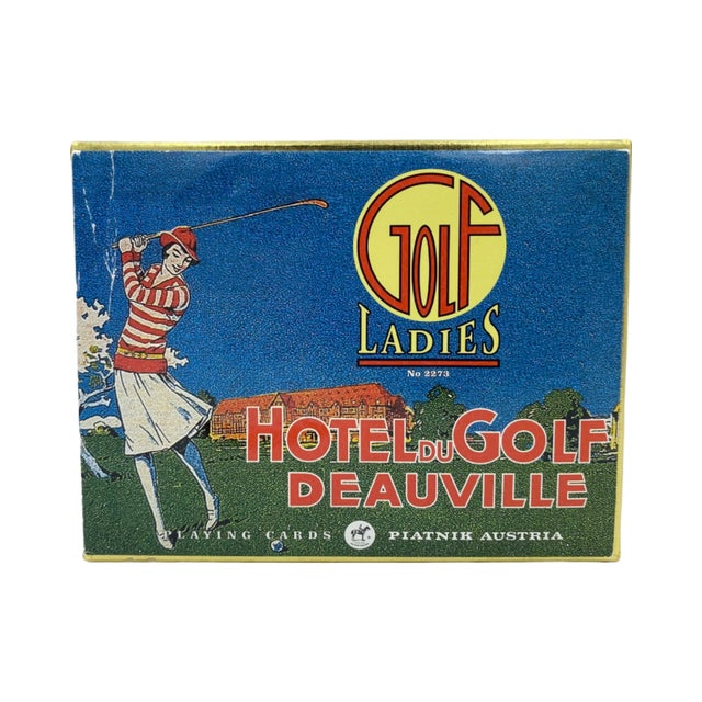 Vintage Piatnik Luxury Hotel Du Golf Deauville France Playing Cards Double Deck For Sale - Image 9 of 12