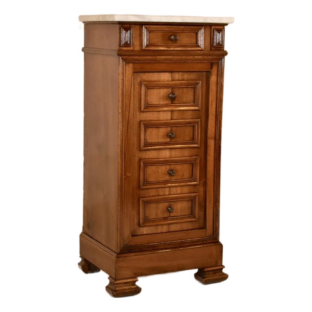 19th Century French Walnut Bedside Cabinet For Sale