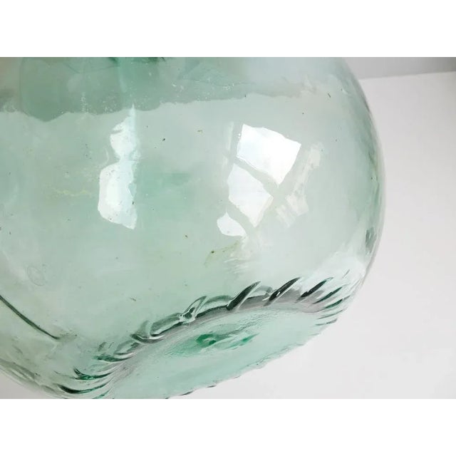 Aqua Vintage Light Green Glass Balloon Bottle, 1950s For Sale - Image 8 of 11