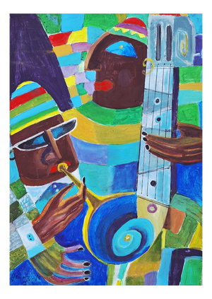 Runzovsky (Oleg Grunzovsky), Concert (Jazz), 2015, Acrylics on Canvas