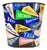 Mid-Century Boho Chic Americana College Pennant Metal Wastebasket. For Sale