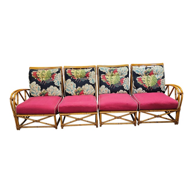 50’s Mid Century Modern Heywood Wakefield Bamboo 4 Piece Sectional