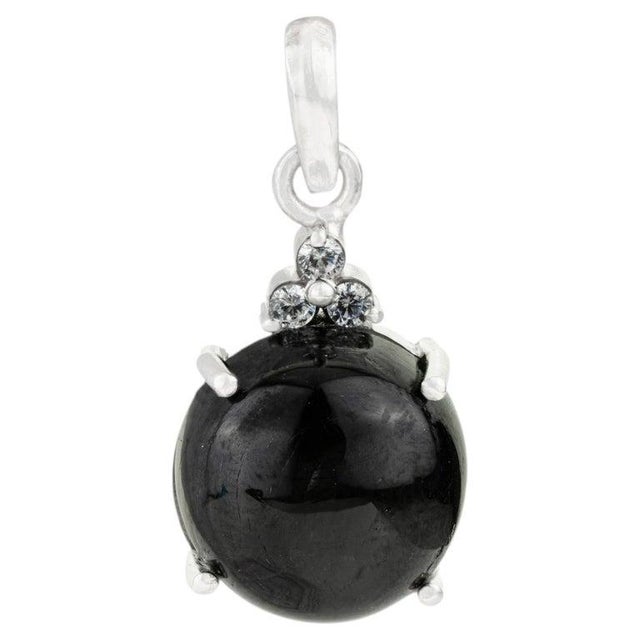 Classic Black Star Fine Jewelry Pendant With Zircons in 925 Silver For Sale - Image 9 of 12