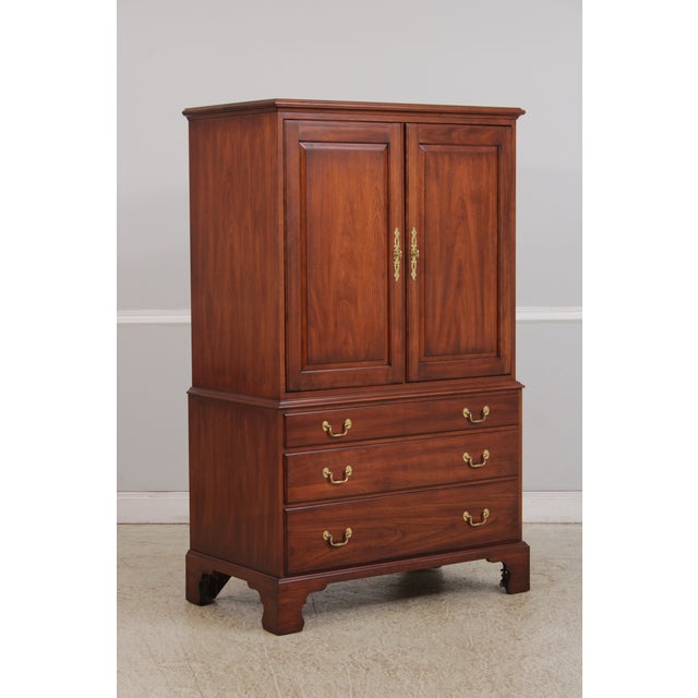Traditional Henkel Harris Cherry 2 Door Tv Armoire For Sale - Image 3 of 18