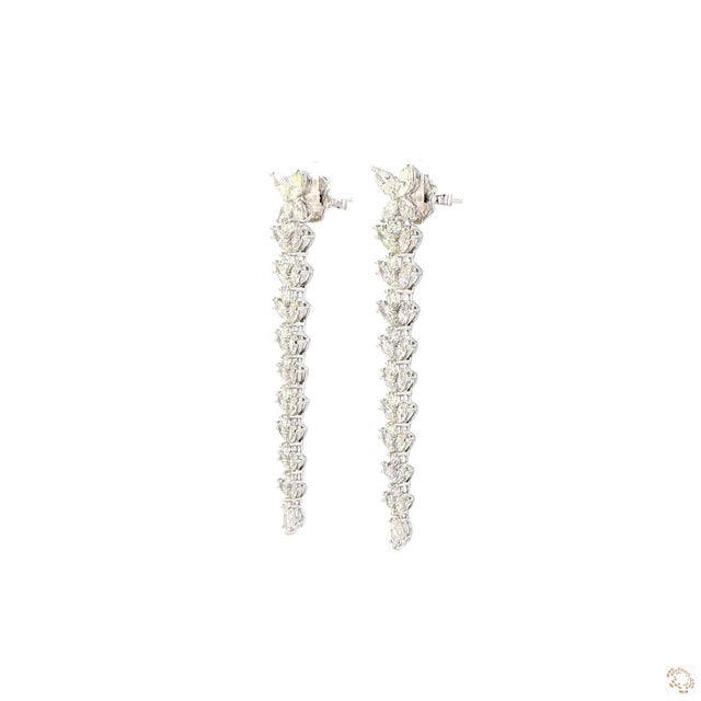 Modern 1.61 Carat Round Brilliant Cut Diamond Gold Earrings, Pair For Sale - Image 3 of 9