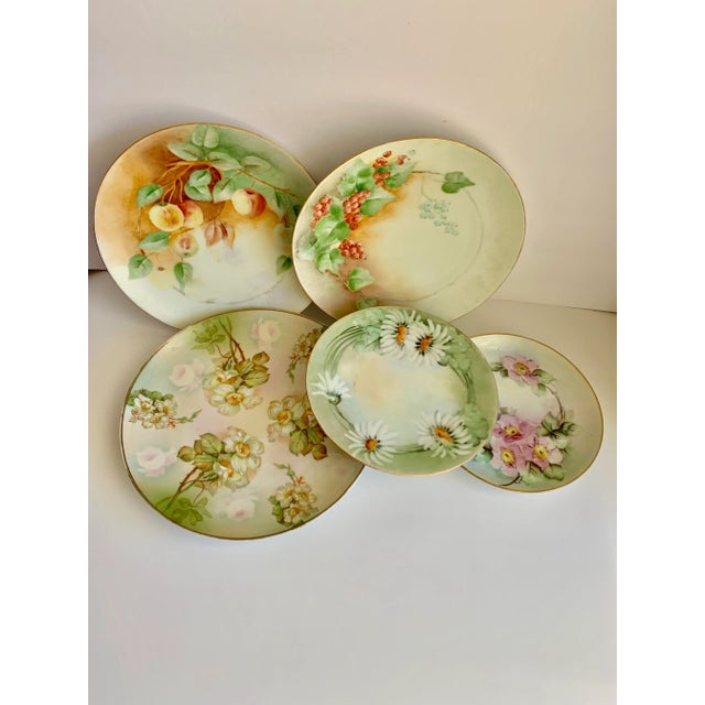 Metal Vintage Mixed Floral China Set of Five For Sale - Image 7 of 11