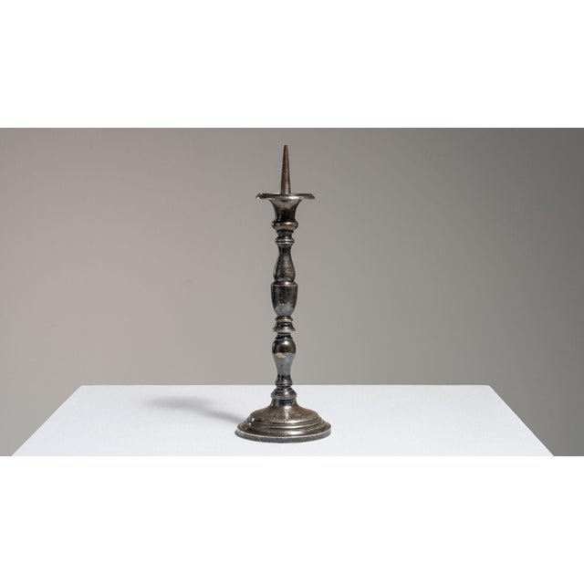 Early 20th Century France Gray Silver Candlestick For Sale - Image 13 of 15