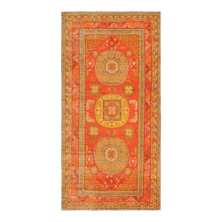 Vintage Khotan Rug in Red, With Medallions and Buddhist Motifs, From Rug & Kilim For Sale