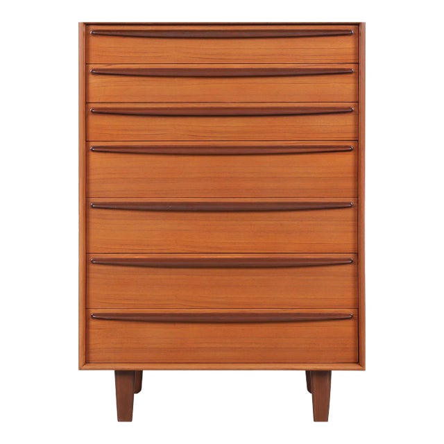 Danish Modern Teak Highboy / Chest of Drawers by Svend A. Madsen, 1960s For Sale