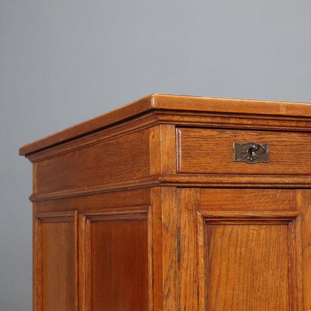 Oak Desk with Leather Top For Sale - Image 4 of 11
