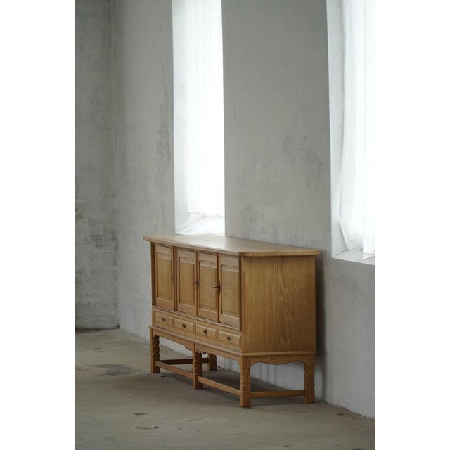 Mid-Century Modern Brutalist Sideboard in Oak by Henning Kjærnulf, 1960s For Sale - Image 18 of 18
