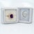 An amethyst takes centre stage in a deep royal purple at the heart of this solid 14K yellow gold ring, flanked by eighteen...