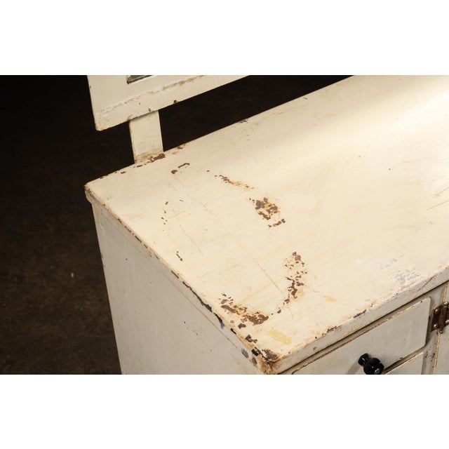 White Early 20th Century Medical Sideboard Cabinet With Mirror For Sale - Image 8 of 18