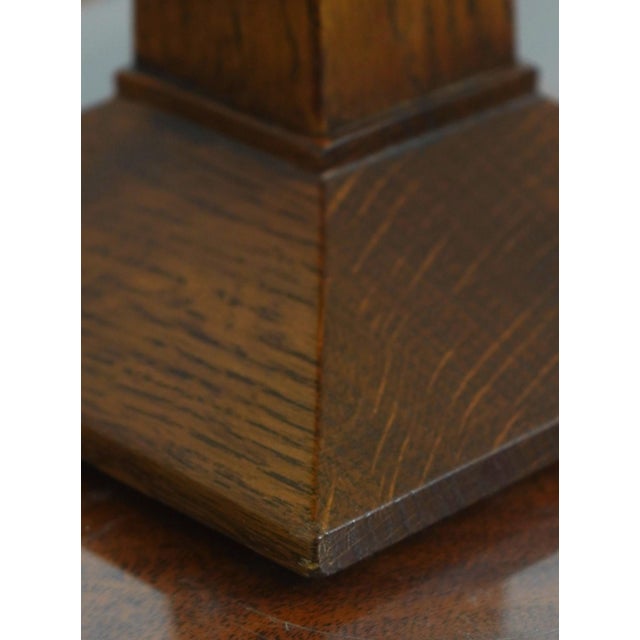 2010s Stickley Slag Glass Mission Oak Lamp For Sale - Image 5 of 12