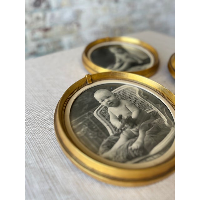 Traditional 1980s Gold Circle Frames [3 Available] For Sale - Image 3 of 6