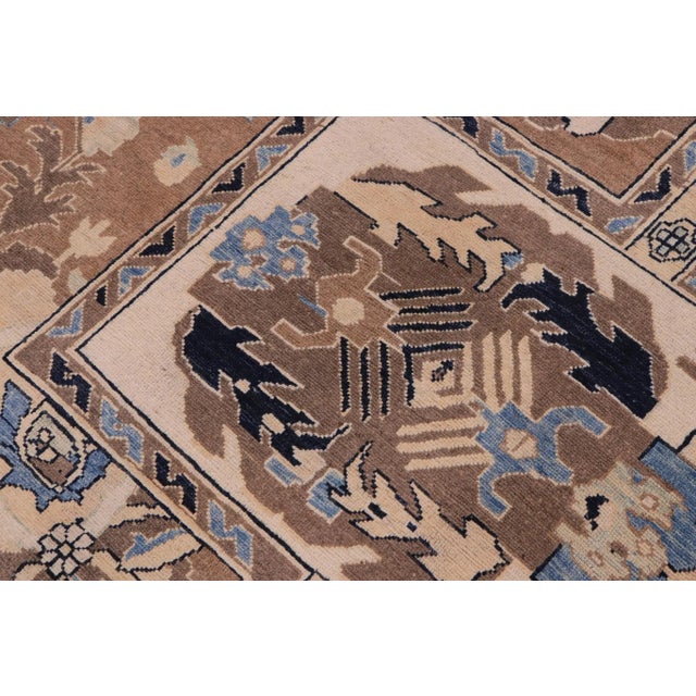 1990s Boho Chic Ziegler Brown Ivory Hand-Knotted Wool Rug - 10'8'' X 14'11'' For Sale - Image 5 of 8
